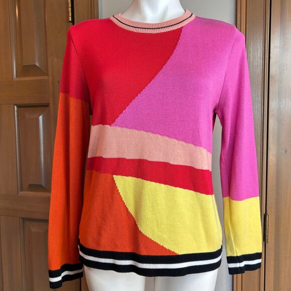 Skovhuus Sweater Danish Long sleeve crew neckline 
Colorblock size Large - Picture 1 of 5